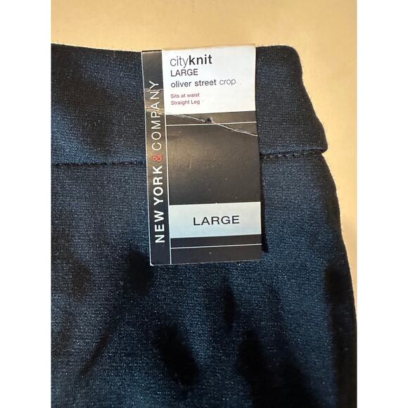 New York & Company Women’s Size Large Black Oliver Street Crop Pants Stretch - Picture 7 of 7